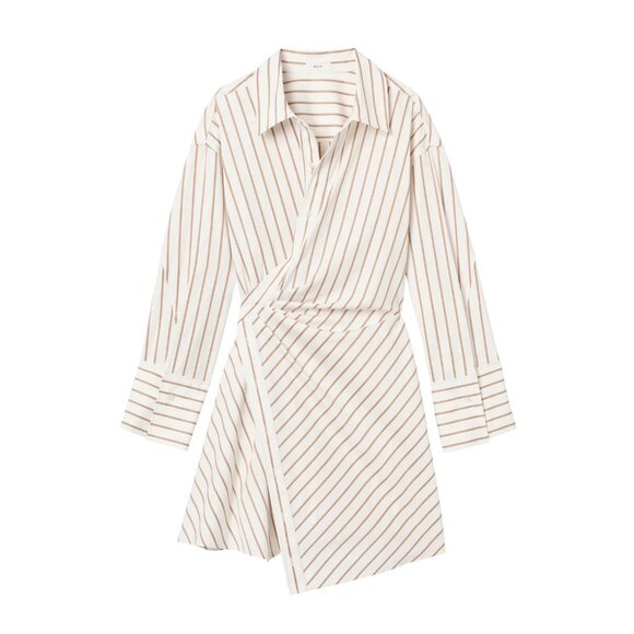 A.L.C "Madison" Striped Wrap Shirtdress, size 2 - Picture 3 of 9